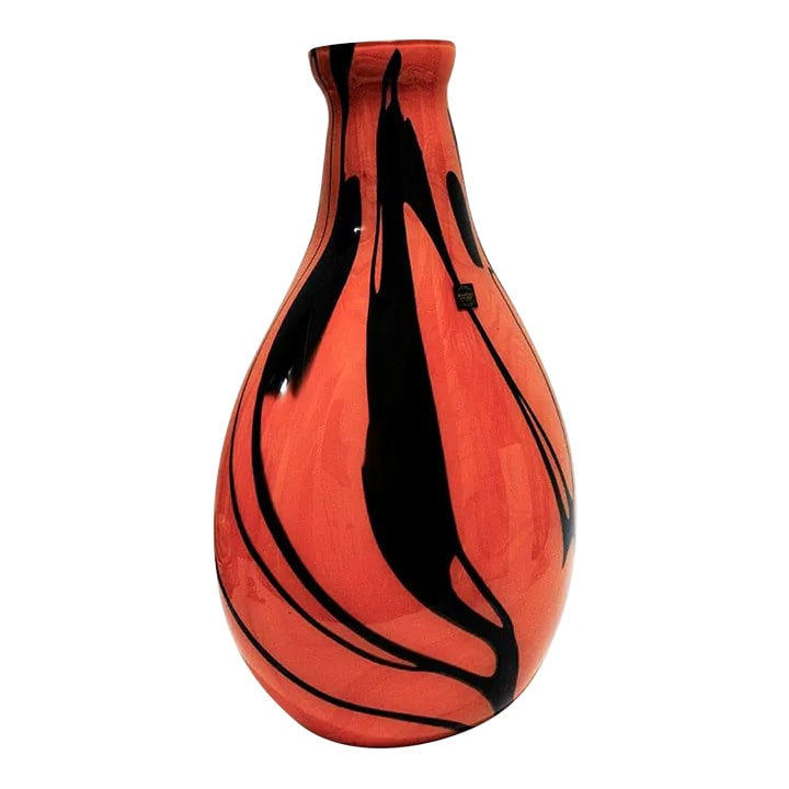 Makora Mouth Blown Polish Vase: Stunning Makora mouth blown Polish glass vase. Prominent in size measuring 22" high x 14" and weighing a hefty 13 - 15 lbs. Makora Glass Makers is the largest glass industry center in Poland. Unlike t