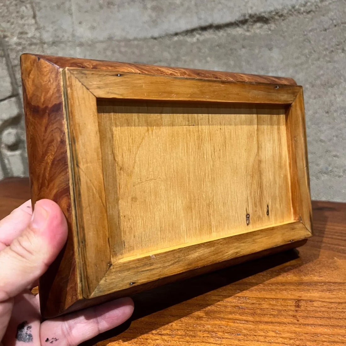 Vintage Cigarette Dispenser Burlwood Box - 8