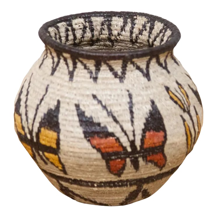 Splendid Butterfly Motif Woven Embera Basket (1 of 7)