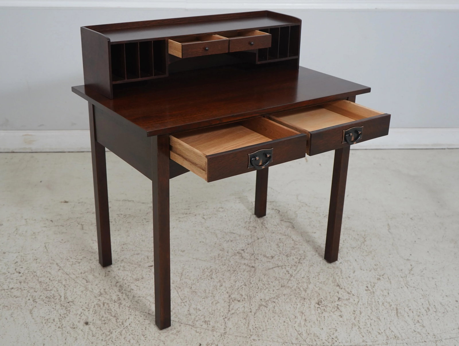 Stickley Mission Oak Arts & Crafts Desk W. Cubby - 3