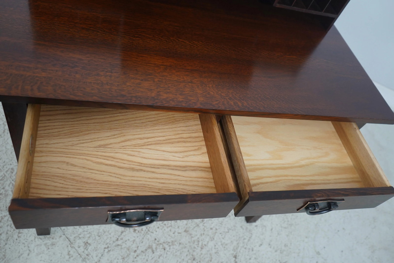 Stickley Mission Oak Arts & Crafts Desk W. Cubby - 4