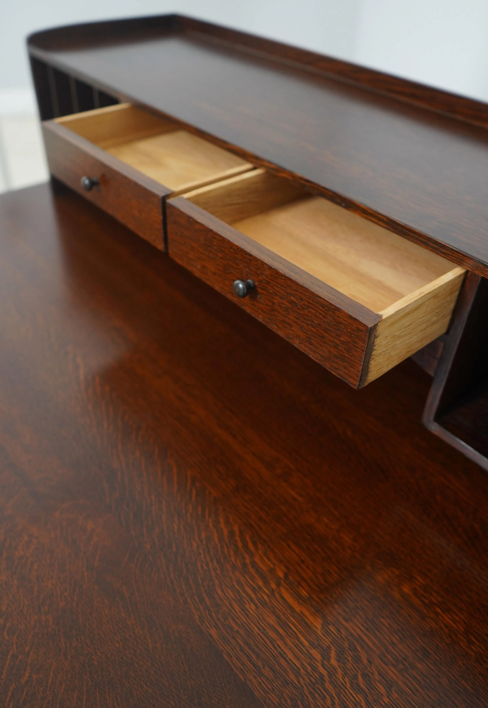 Stickley Mission Oak Arts & Crafts Desk W. Cubby - 5