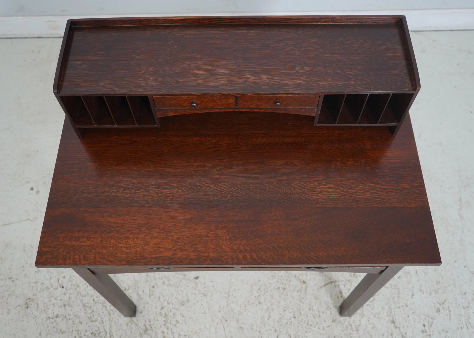 Stickley Mission Oak Arts & Crafts Desk W. Cubby - 6