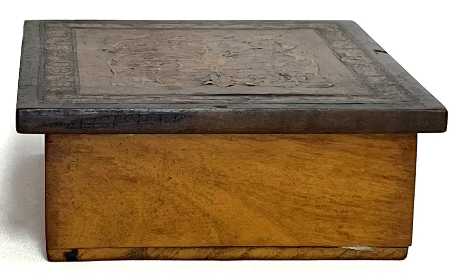 Antique French Louis XVI Style Hinged Wooden Trinket Box - 5