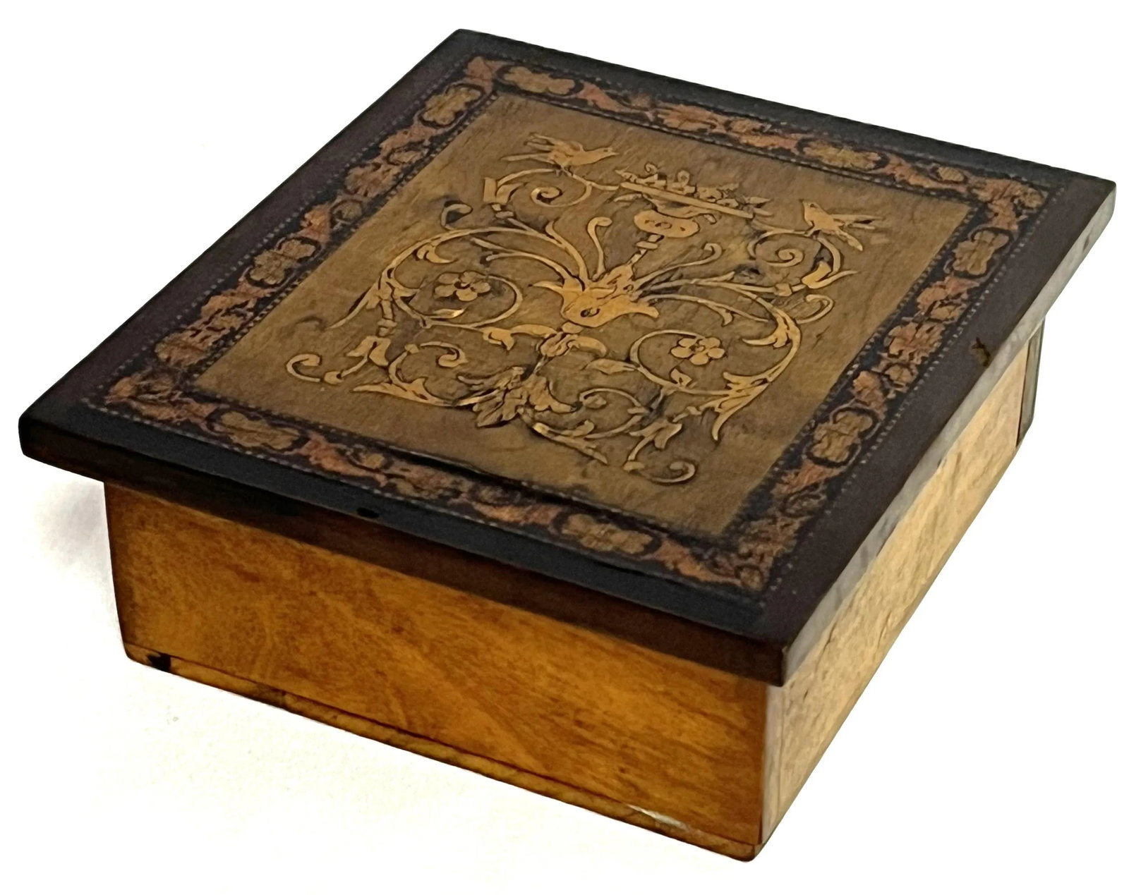 Antique French Louis XVI Style Hinged Wooden Trinket Box - 7