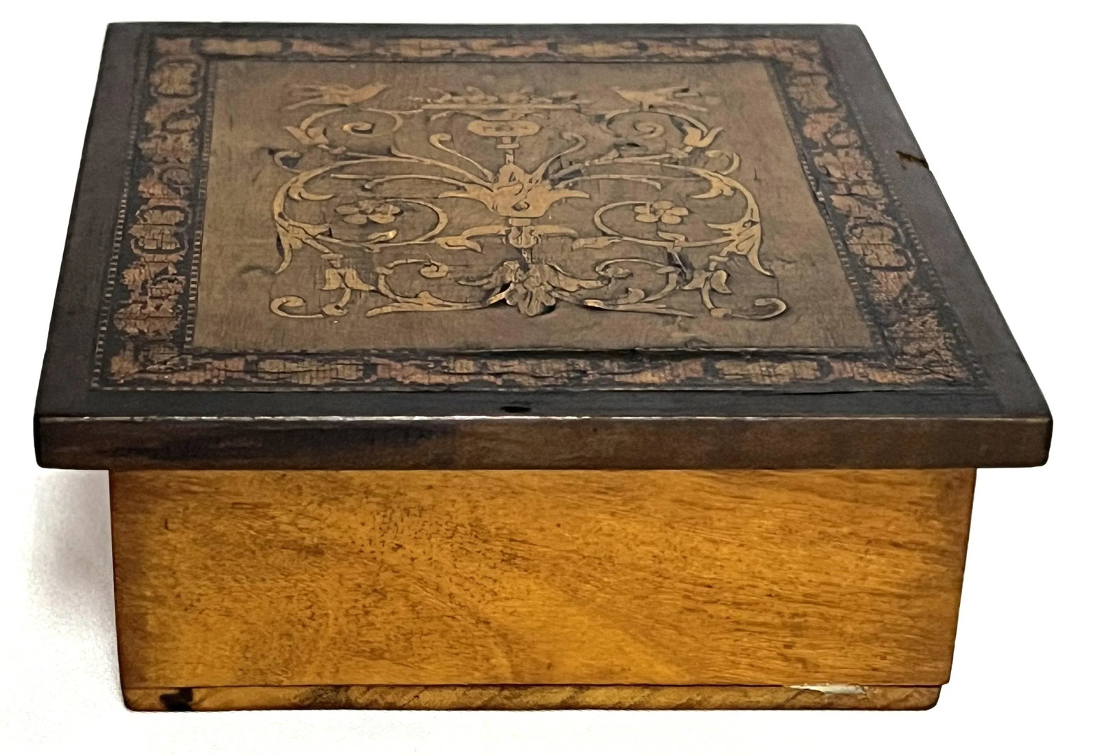 Antique French Louis XVI Style Hinged Wooden Trinket Box - 9