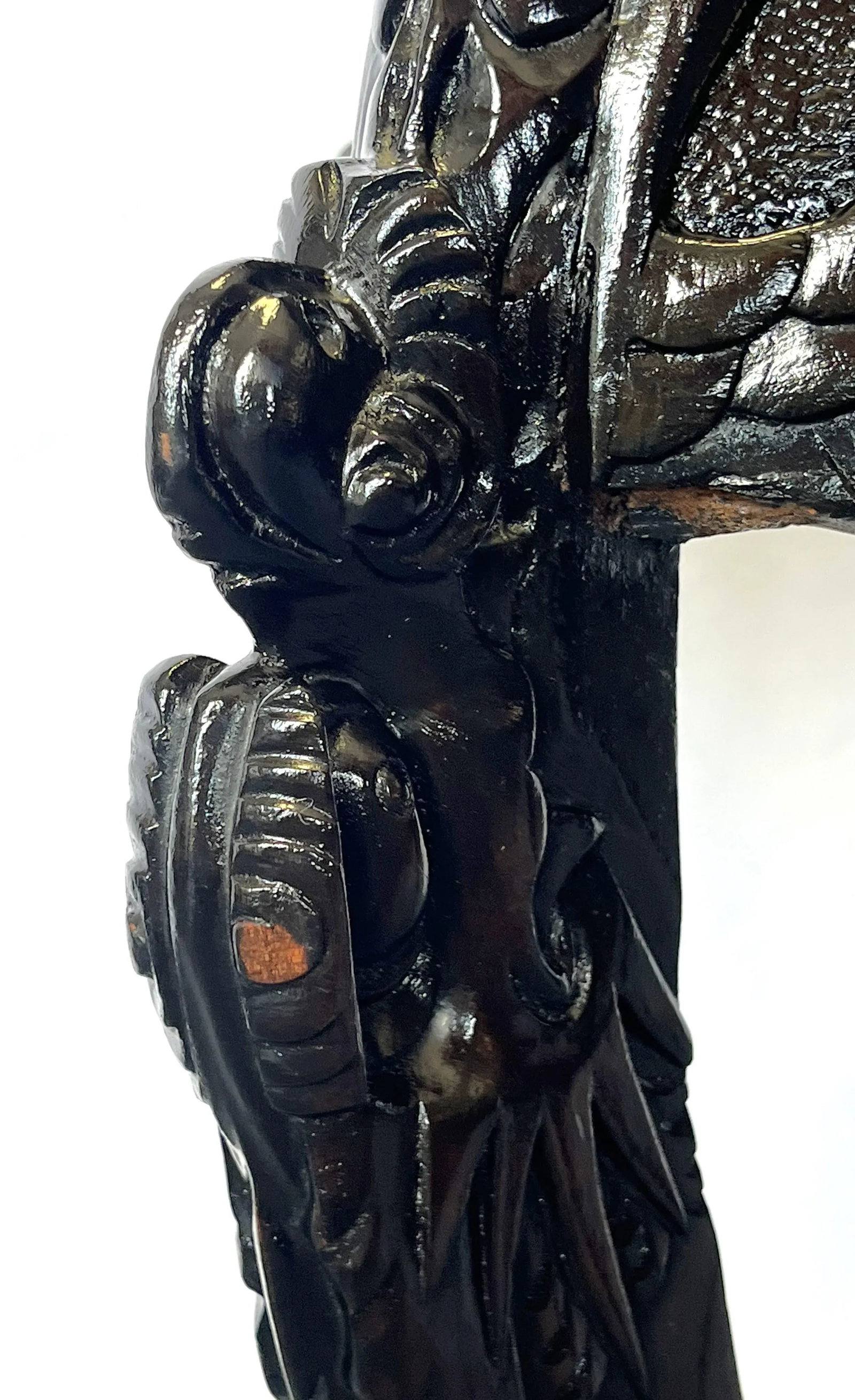 Antique Asian Carved Rosewood Jardiniere/ Plant Stand - 11