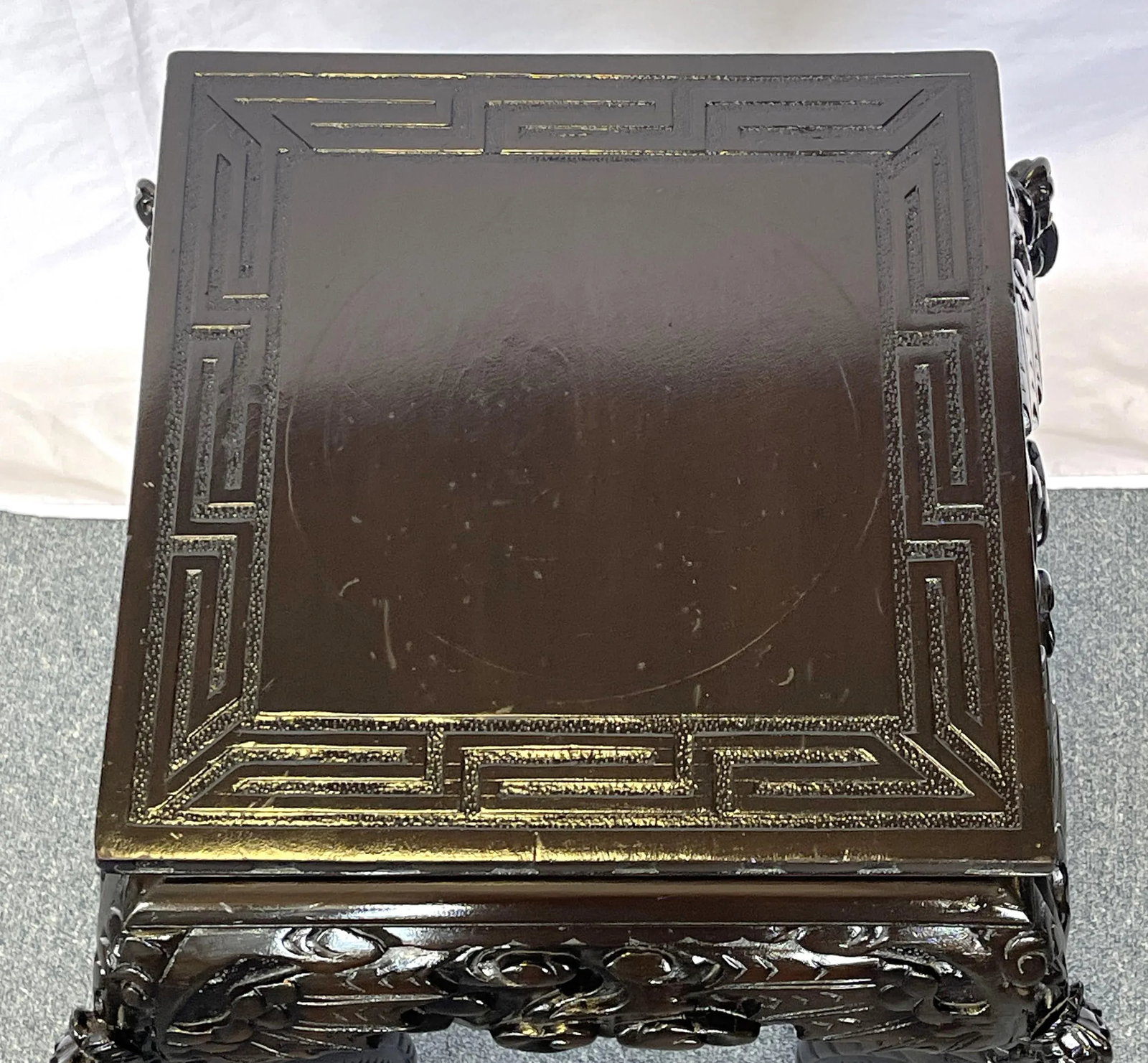 Antique Asian Carved Rosewood Jardiniere/ Plant Stand - 12