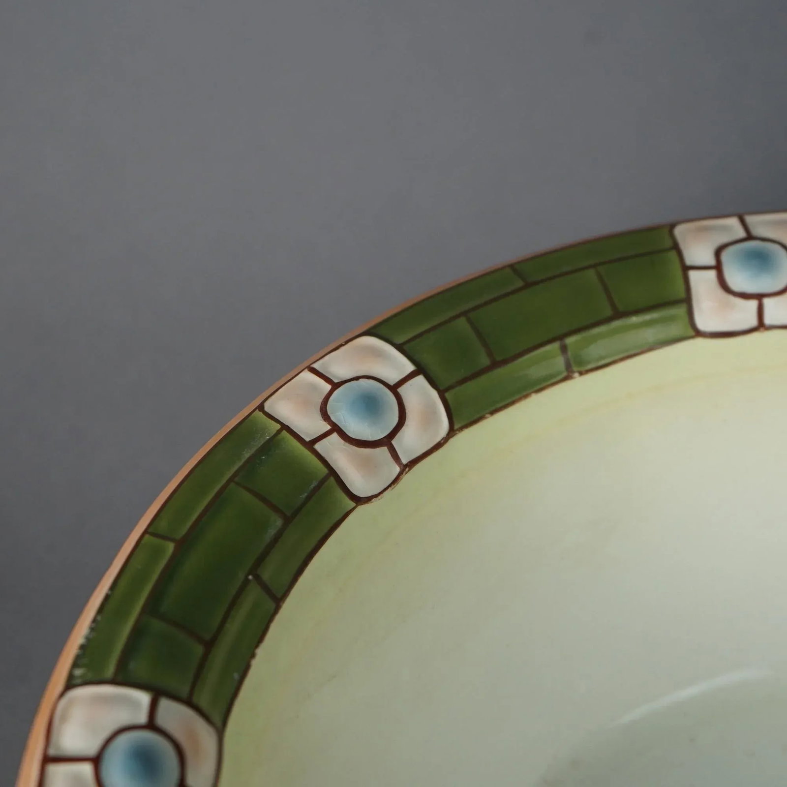 Antique Arts & Crafts Mission Porcelain Stylized Ecla Bowl & Pitcher Set, Circa 1910 - Set of 3 - 8