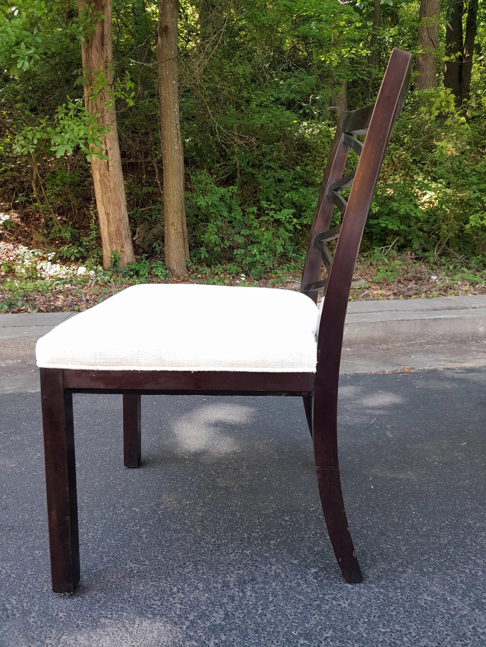 Set of 4 Councill Furniture X Back Dining Chairs Newly Upholstered in Performance Chenille - 6