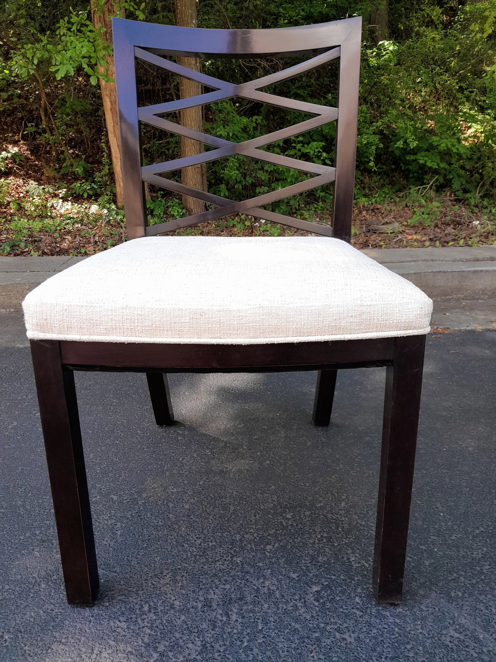 Set of 4 Councill Furniture X Back Dining Chairs Newly Upholstered in Performance Chenille - 7