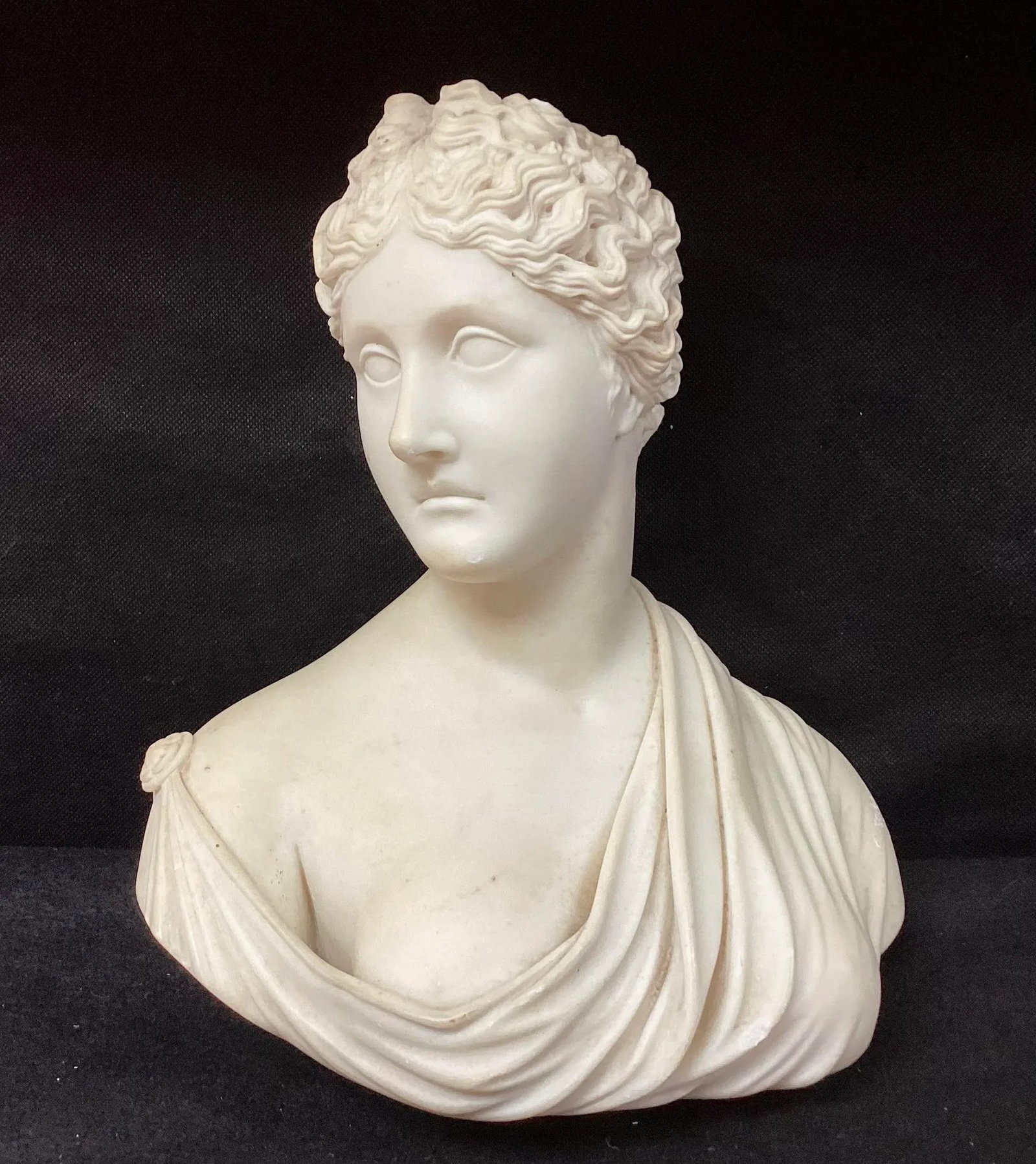 Italian Grand Tour Carved Marble Bust of Woman - 3