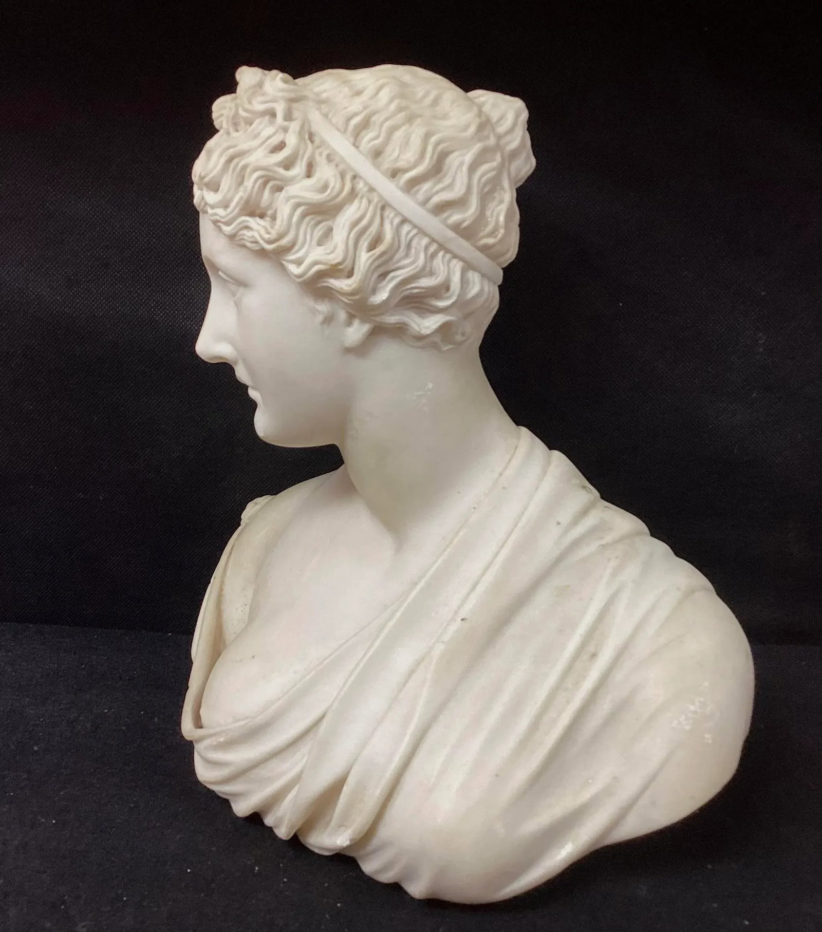 Italian Grand Tour Carved Marble Bust of Woman - 5