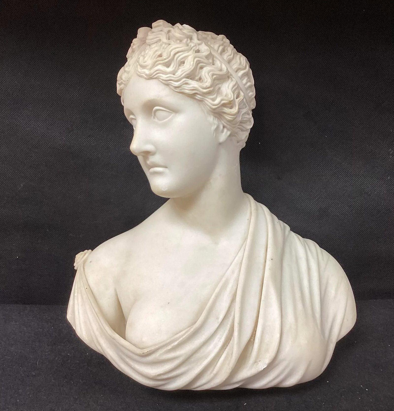 Italian Grand Tour Carved Marble Bust of Woman - 8