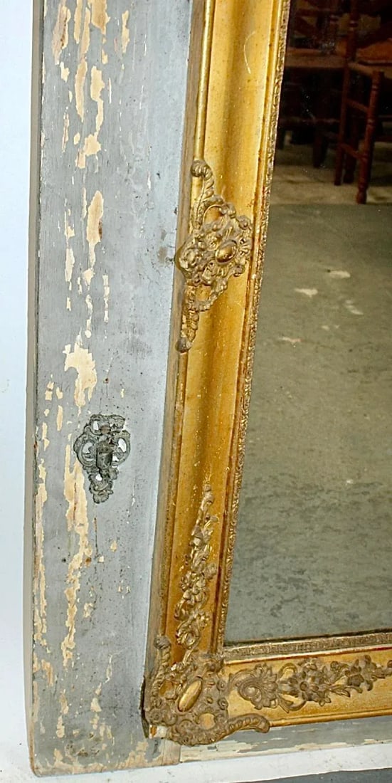 French Directoire Painted and Giltwood Trumeau Mirror - 7