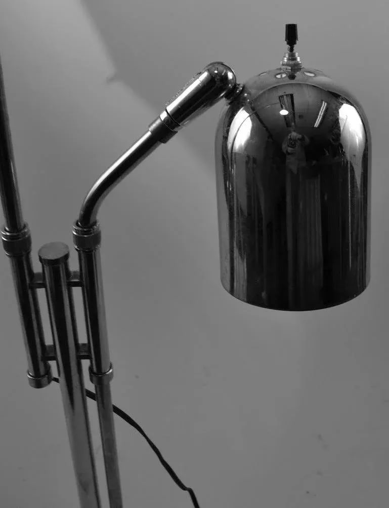 Adjustable Chrome Two Light Floor Lamp - 3