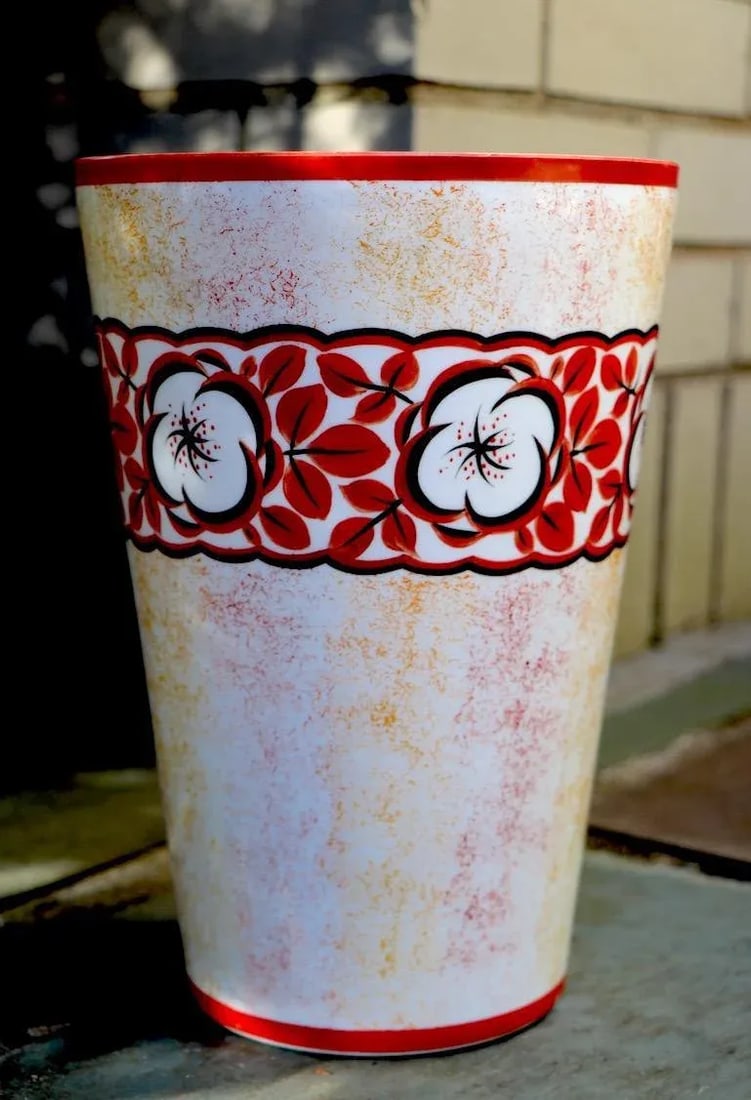 Hand Painted Art Deco Czechoslovakian Flower Vase - 9