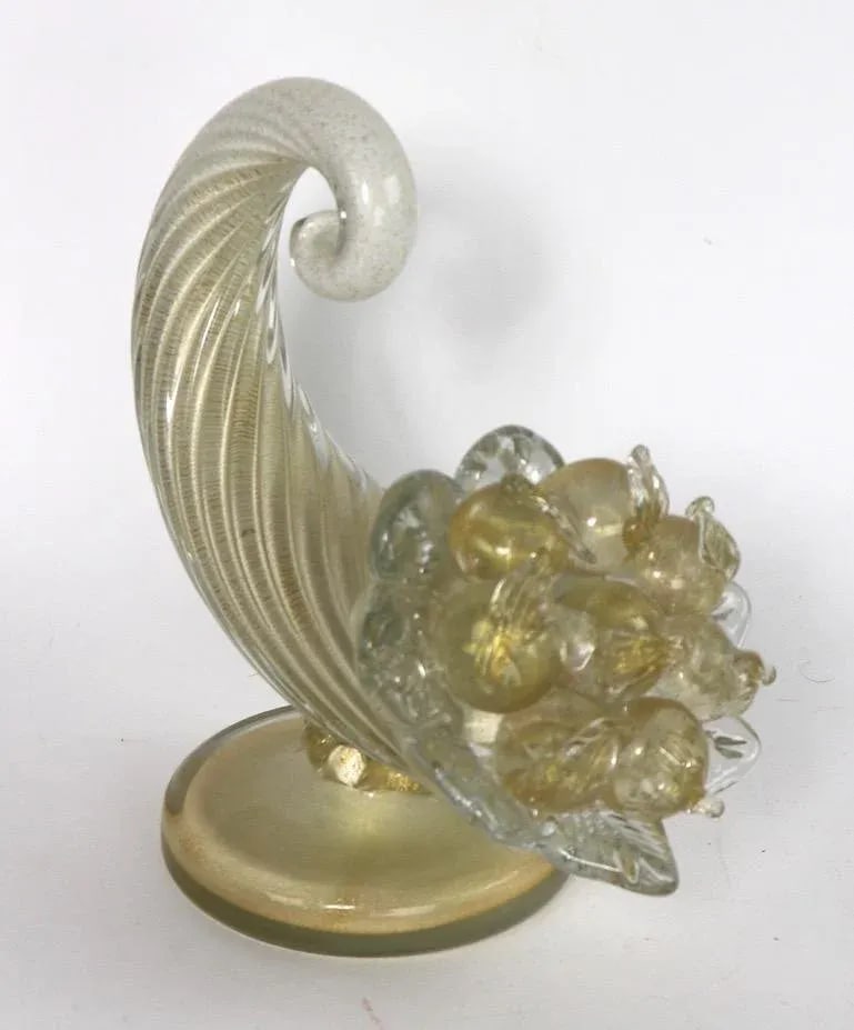 Murano Glass Cornucopia by Barovier and Toso - a Pair - 2