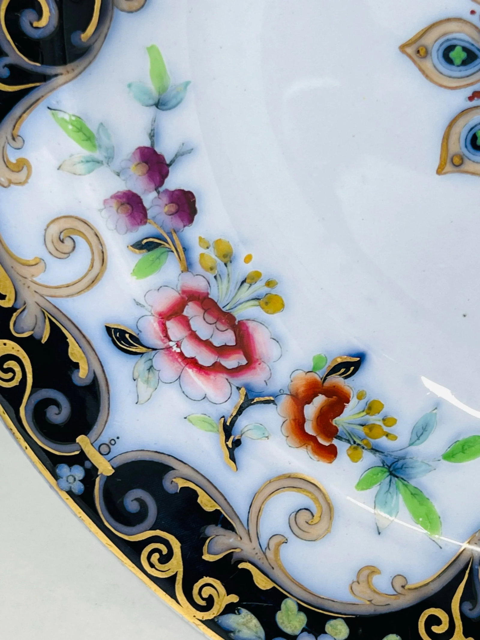 C.1845 to 1850. Minton Flow Blue Imari Polychrome Soup Bowls Set of 8 - 4