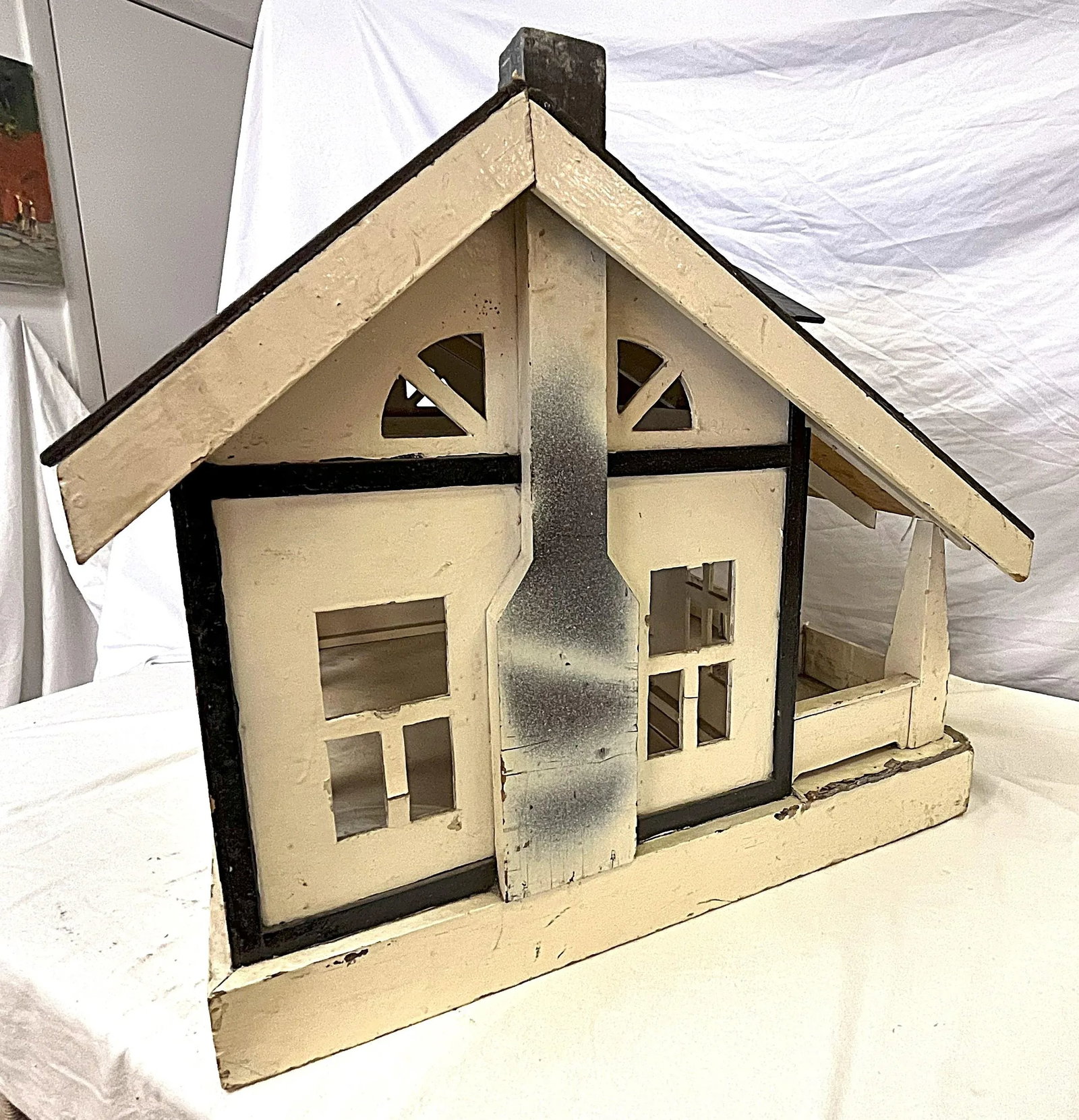 Early 1900's American Hand Crafted Folk Art Farmhouse Doll House - 3