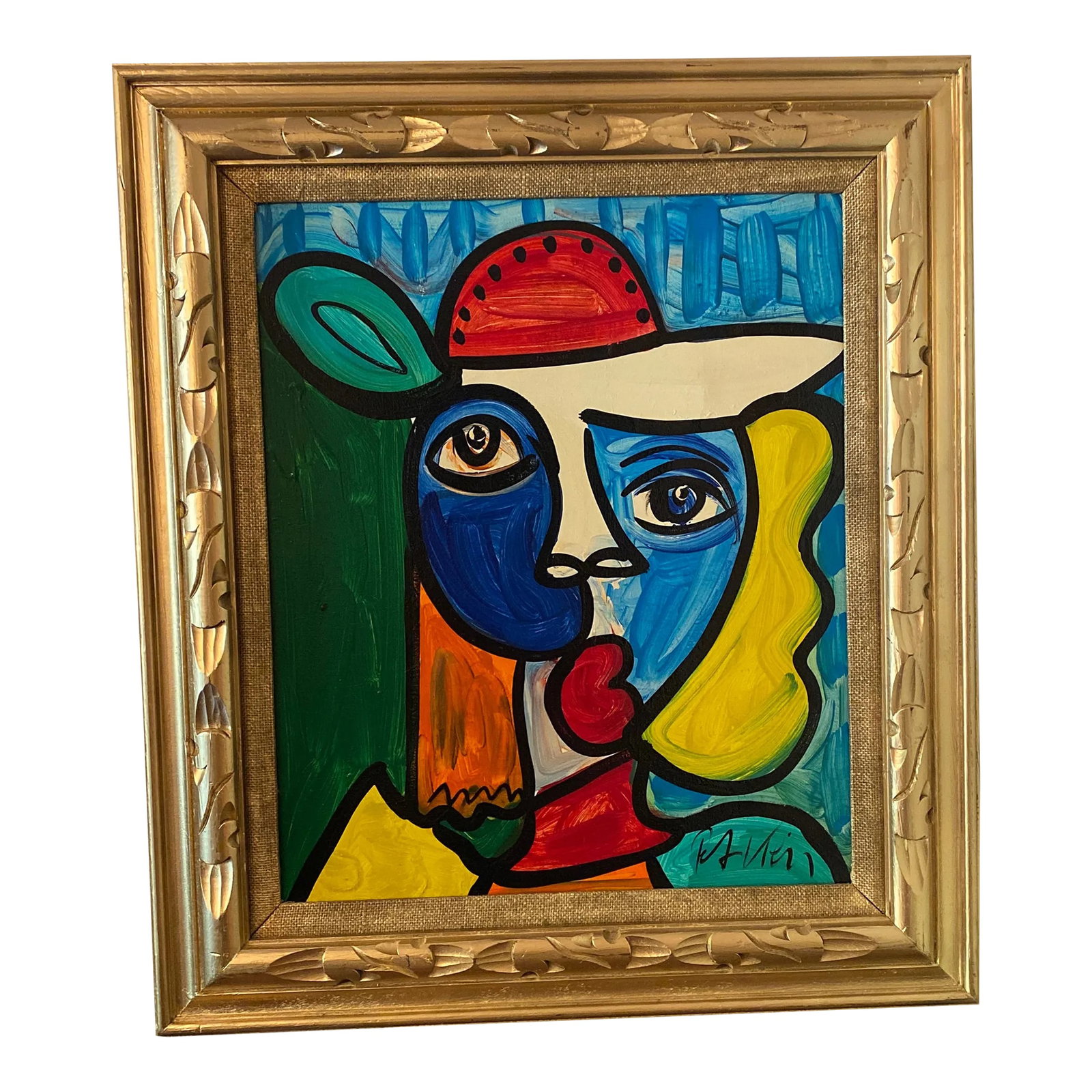 1970s Abstract Peter Keil Original Oil Canvas Framed Painting: Peter Keil is a German artist that focuses primarily on abstract expressionism. Keil painted with some of the greats including, Joan MirÃ³, Andy Warhol and Pablo Picasso, to name a few. This