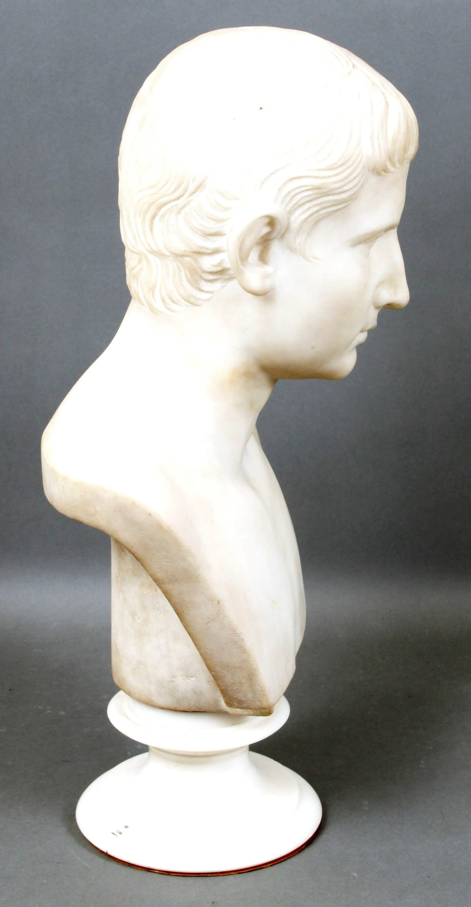 Italian Grand Tour White Marble Bust of Augustus Caesar - 2
