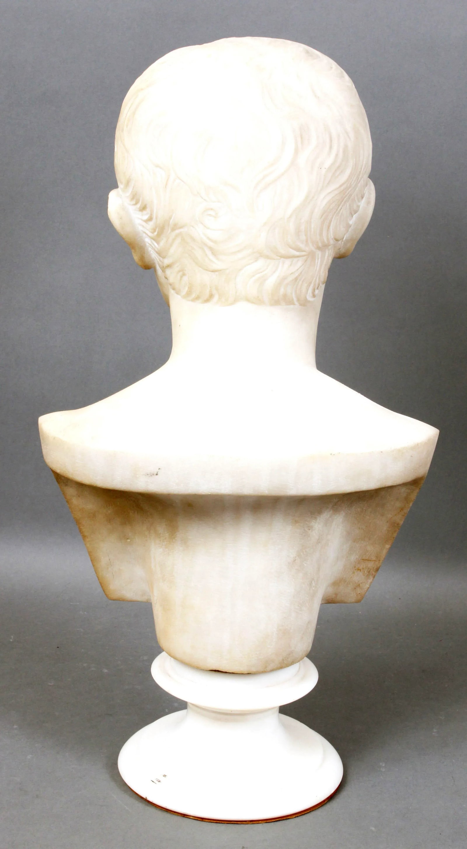 Italian Grand Tour White Marble Bust of Augustus Caesar - 4