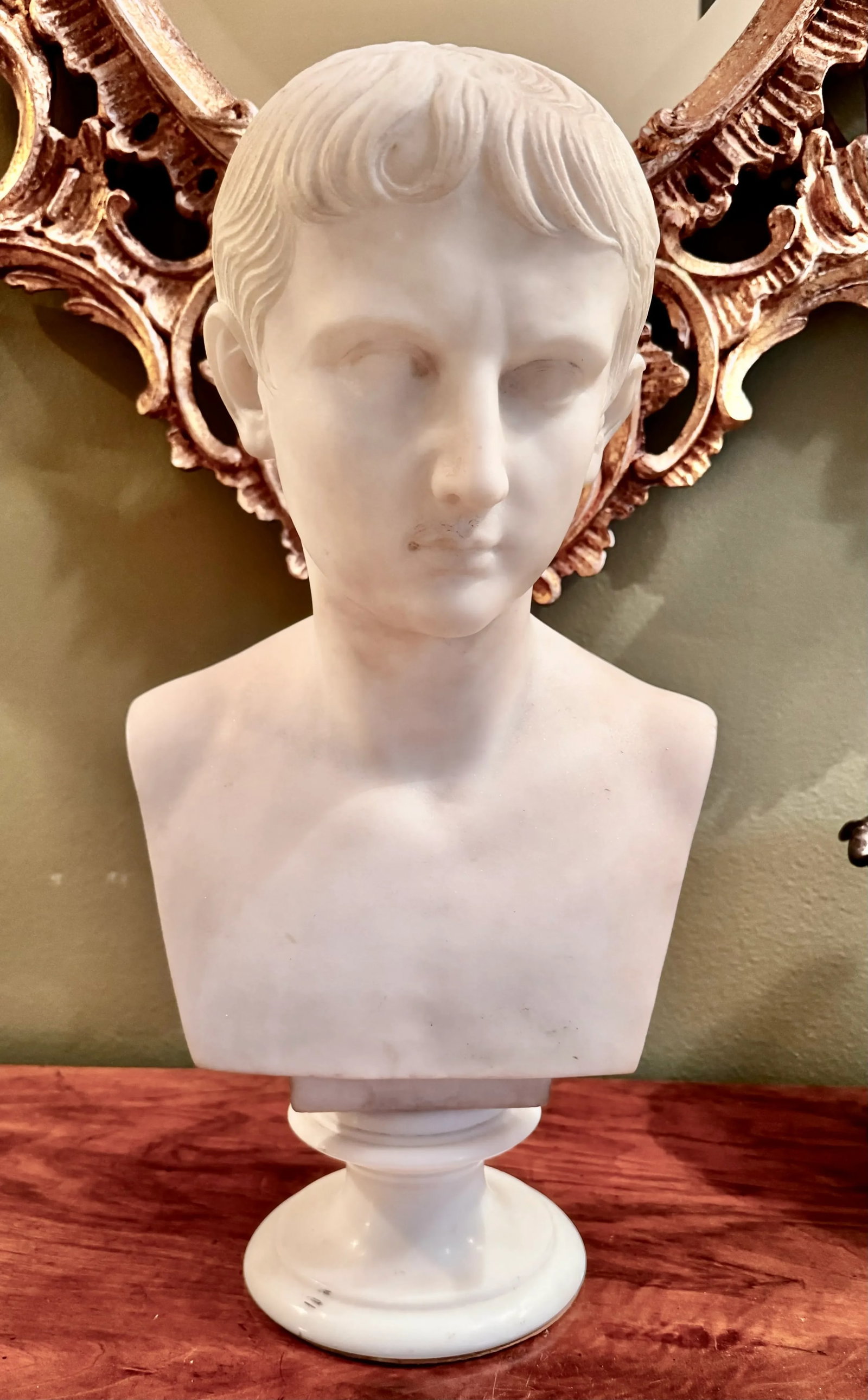 Italian Grand Tour White Marble Bust of Augustus Caesar - 9