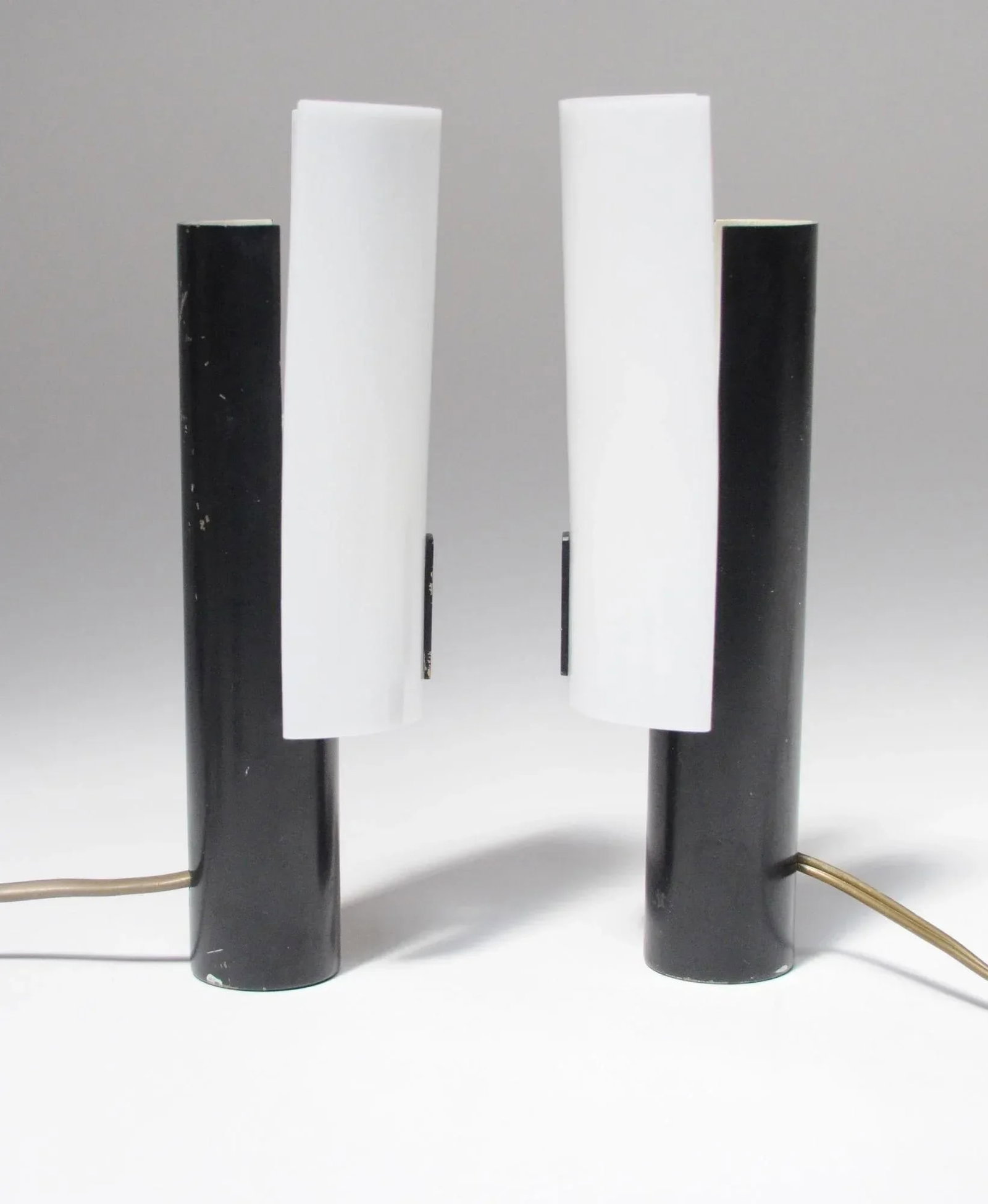 Pair of Vintage Italian Acrylic and Metal Wall Scones/Table Lamps by Stilux - 3