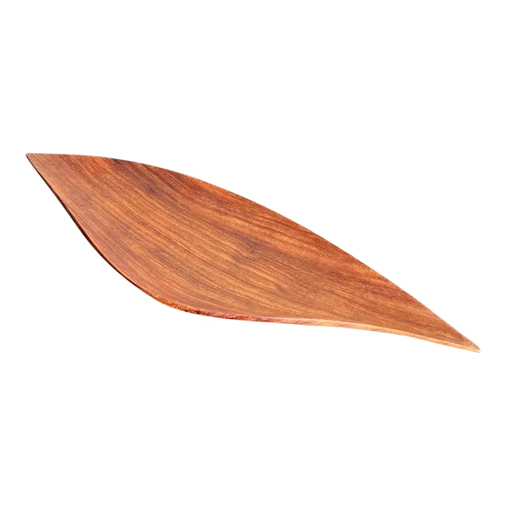 1970s Haitian Tropical Mahogany Sculptural Tray: AMBIANIC presents 1970s Tropical Mahogany Sculptural Wood Tray 15.5 long x 5.13 w x .88 h Stamp faded appears as Haiti Original vintage Review images listed. Condition: Alterations: Original