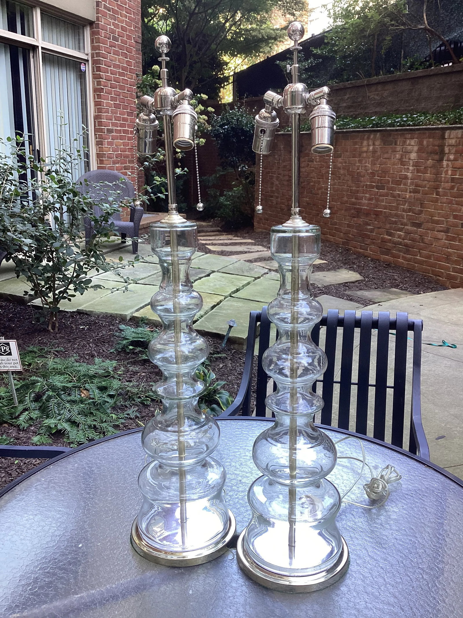 Pair of 1970s Glass Baluster Lamps by Pierre Cardin for Laurel Lamp Company, Unmarked - 10