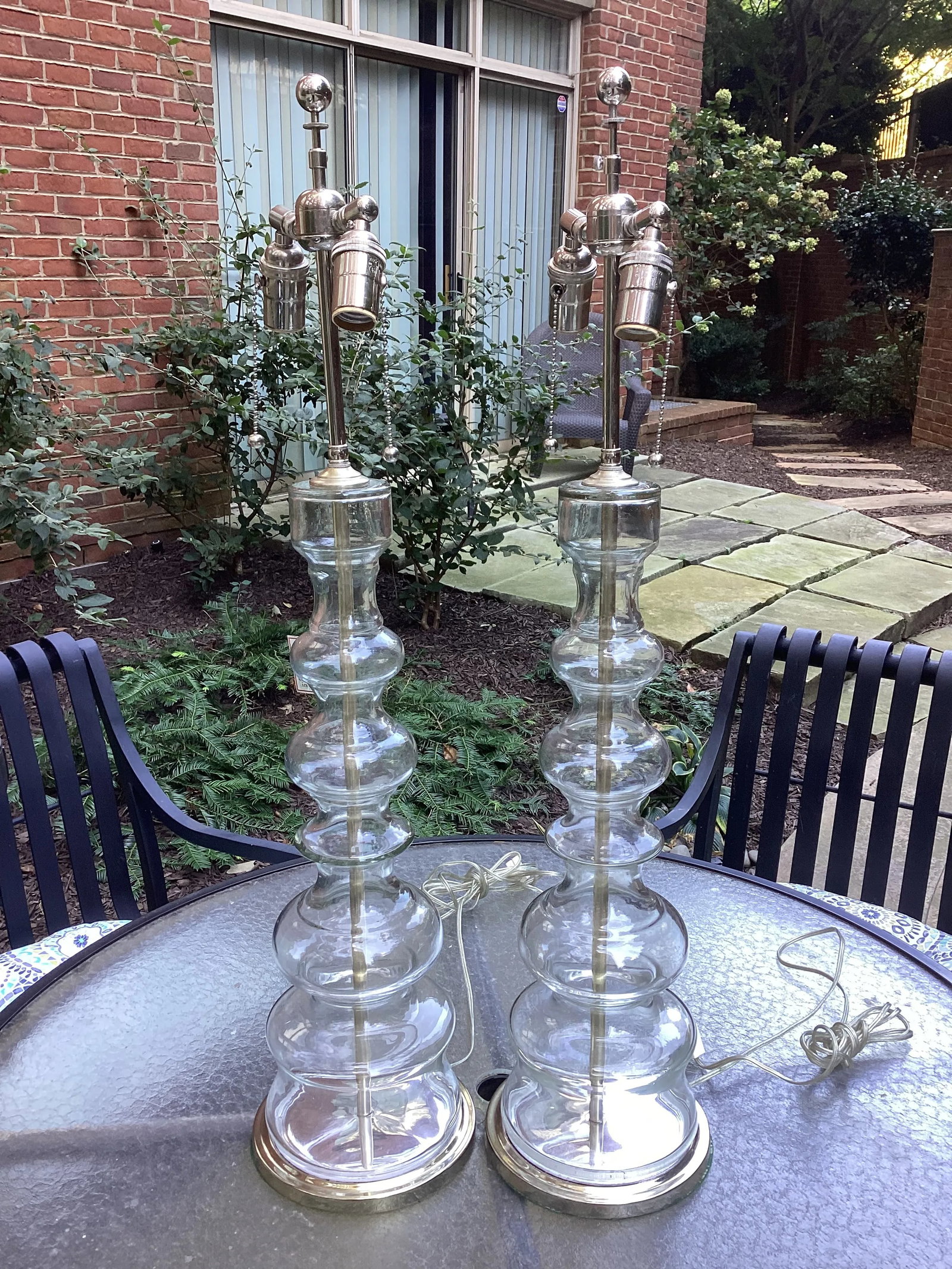 Pair of 1970s Glass Baluster Lamps by Pierre Cardin for Laurel Lamp Company, Unmarked - 8