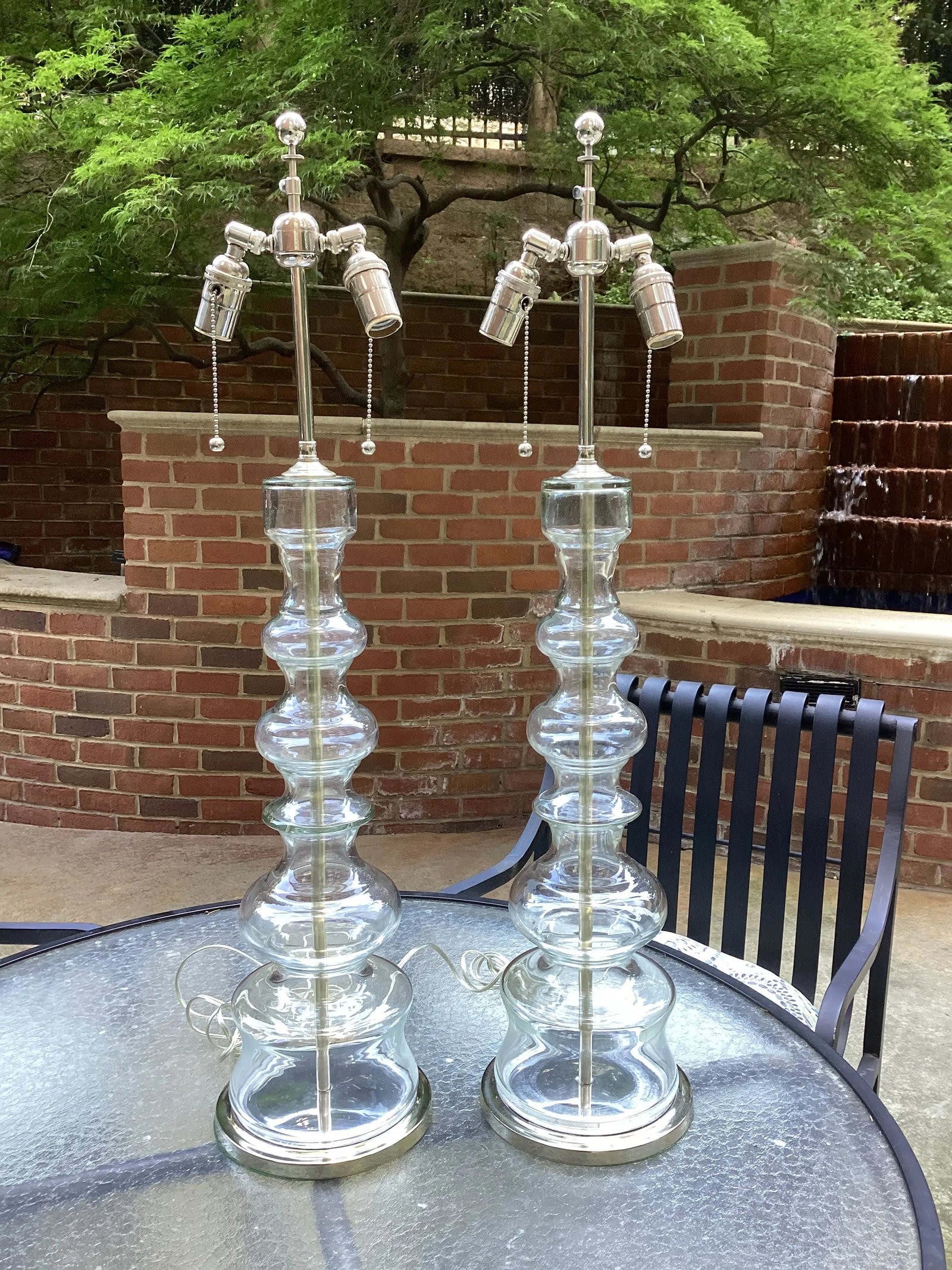 Pair of 1970s Glass Baluster Lamps by Pierre Cardin for Laurel Lamp Company, Unmarked - 9