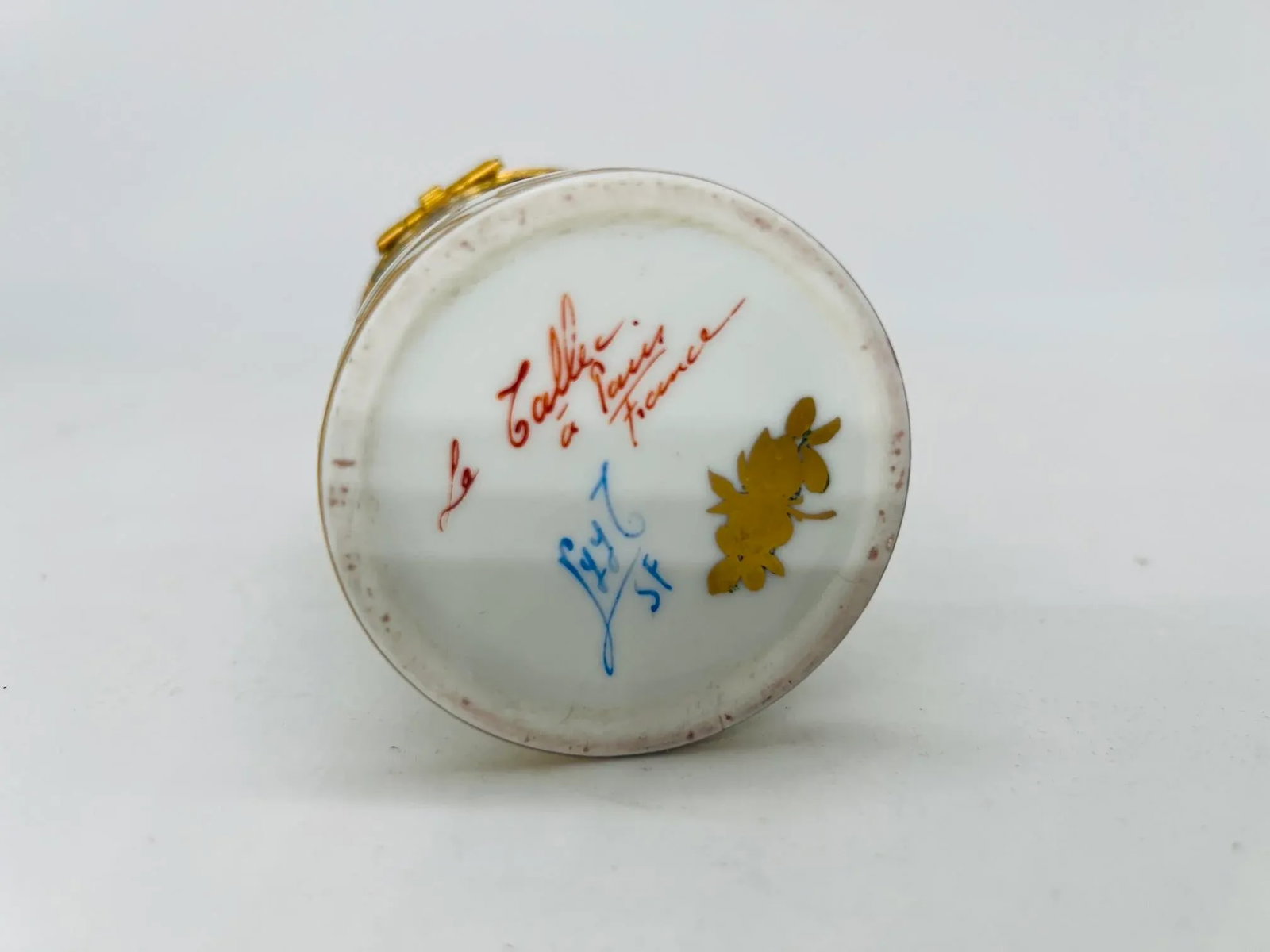 Vintage Le Tallec Enamel Decorated & Gilt Porcelain Box Circa 1966 - 7