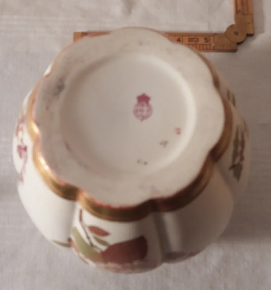 Antique Royal Worcester England Chinoiserie Floral Bisque Biscuit Jar Underplate 1888 - 11