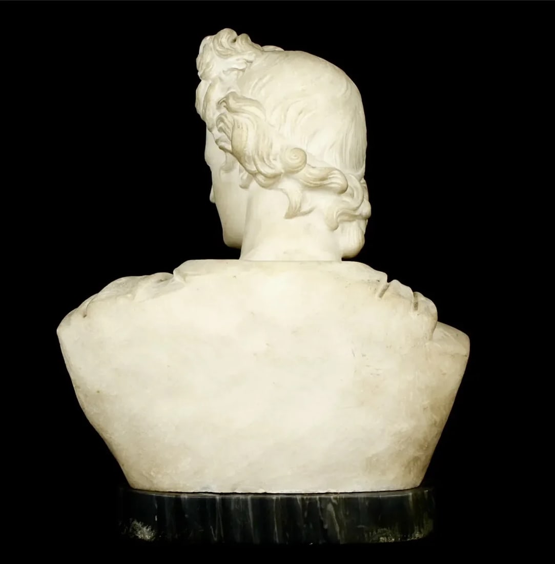 19th Century Italian Grand Tour Carved Marble Bust of Apollo - 4