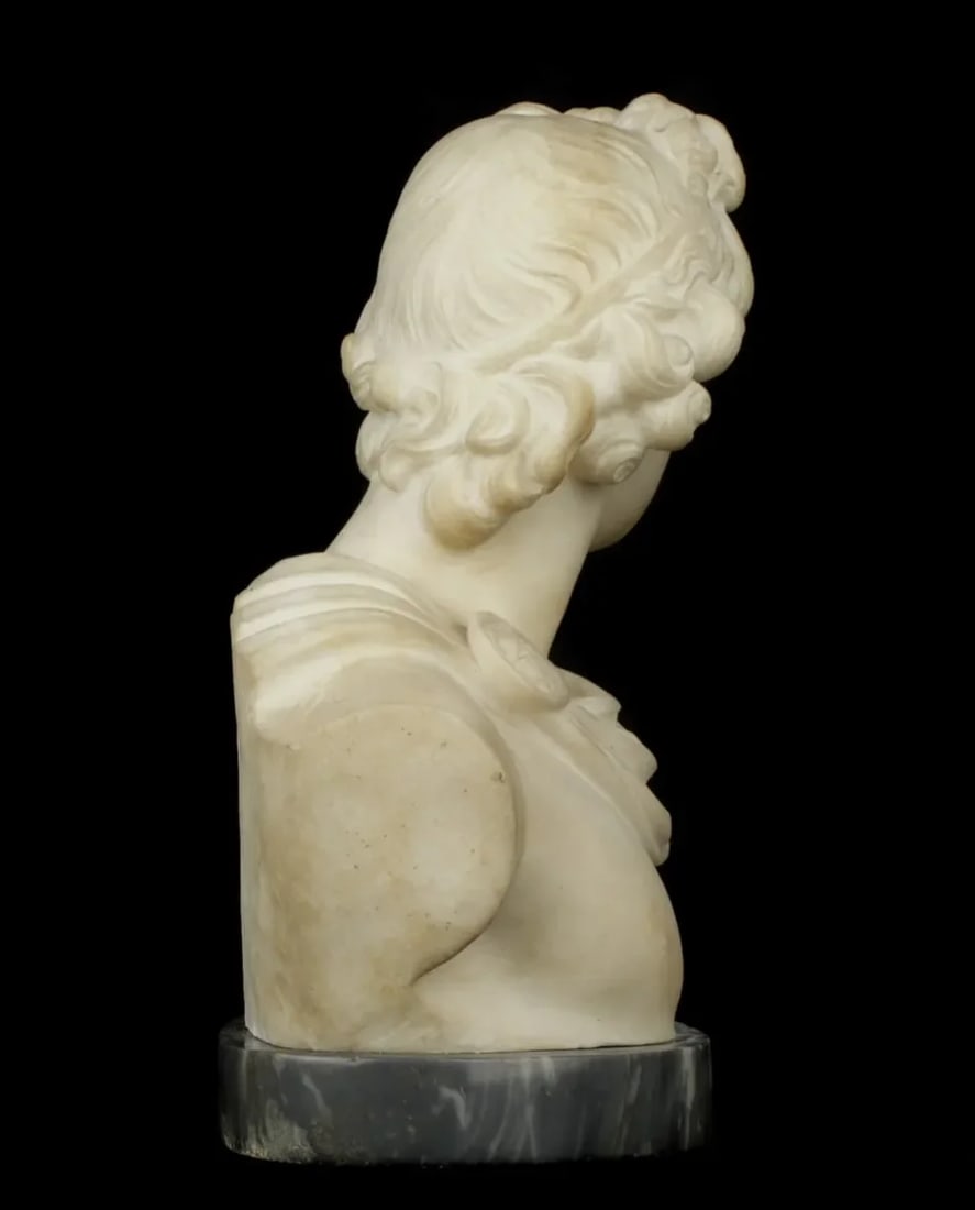 19th Century Italian Grand Tour Carved Marble Bust of Apollo - 5