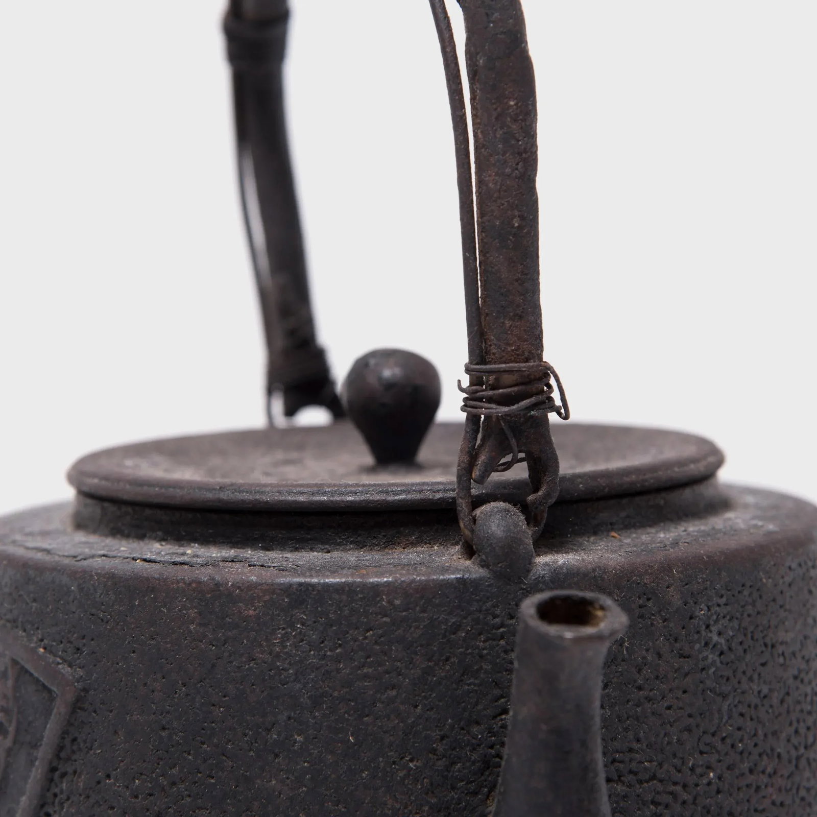 Fanning the Fire Antique Japanese Iron Teapot, C. 1920s - 8