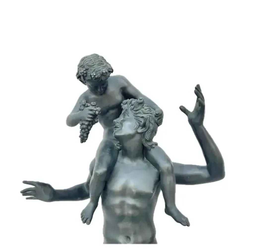 19th Century Grand Tour Bronze Sculpture of Satyr With Infant Dionysus - 8