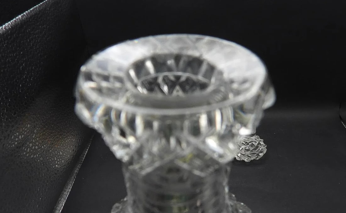Antique 19th Century Georgian Diamond Cut Glass Wine Spirits Decanters- Set of 2 - 11