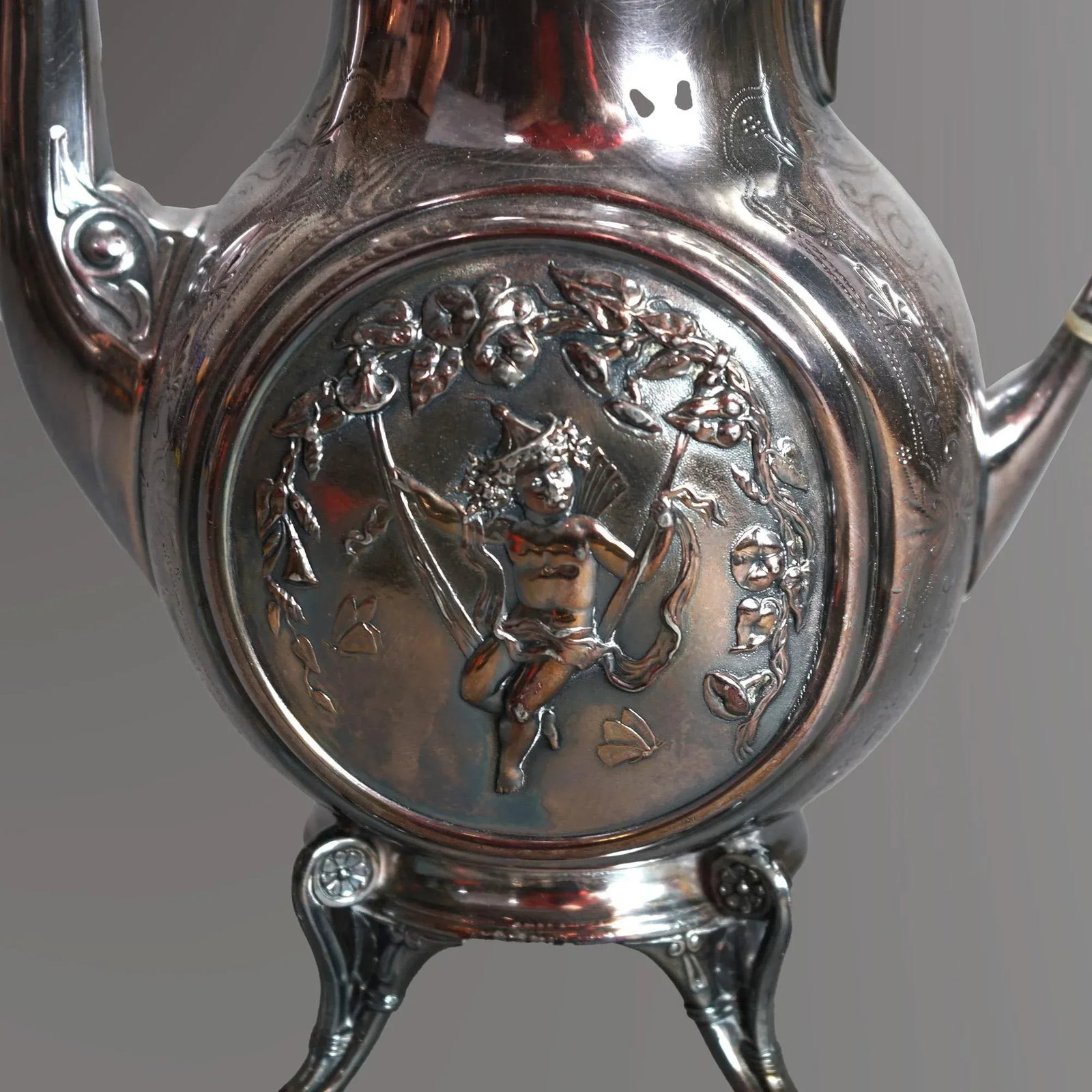 Antique 5 Piece Bailey & Brainard Egyptian Revival Silver Plate Tea Set Circa 1890 - 9