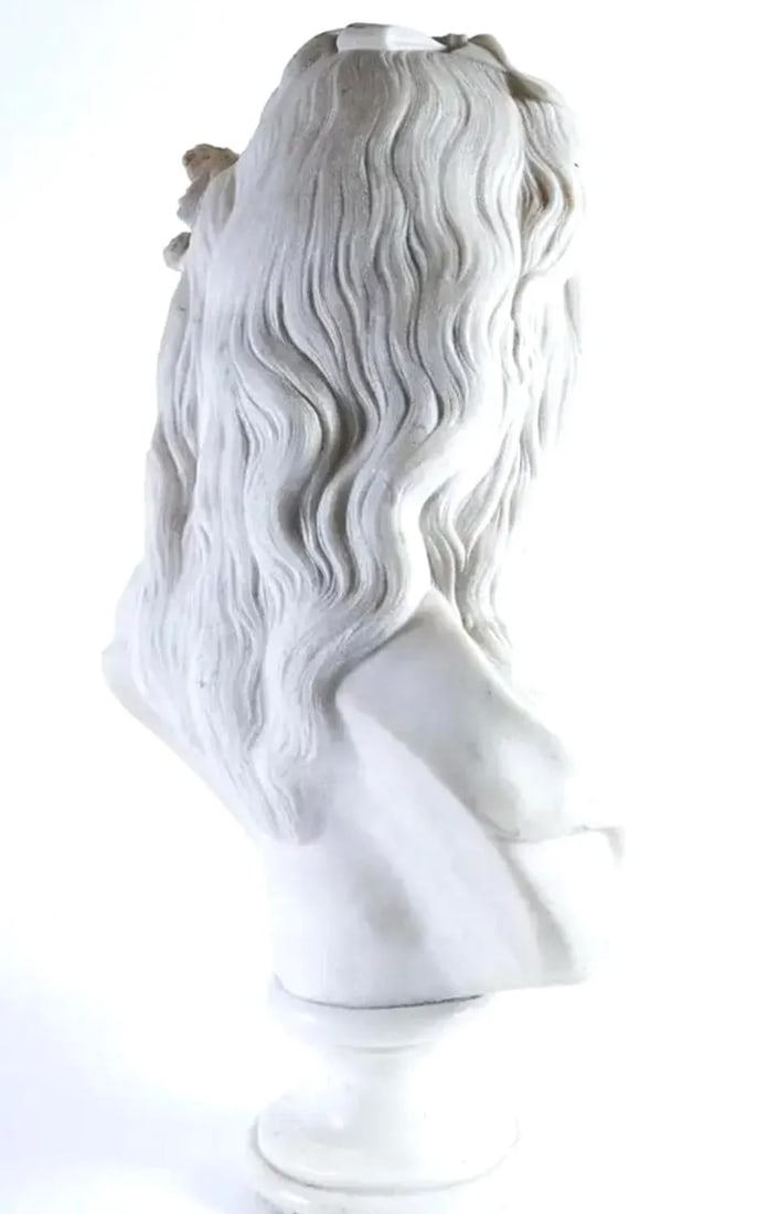 European Marble Bust of a Young Girl - 10