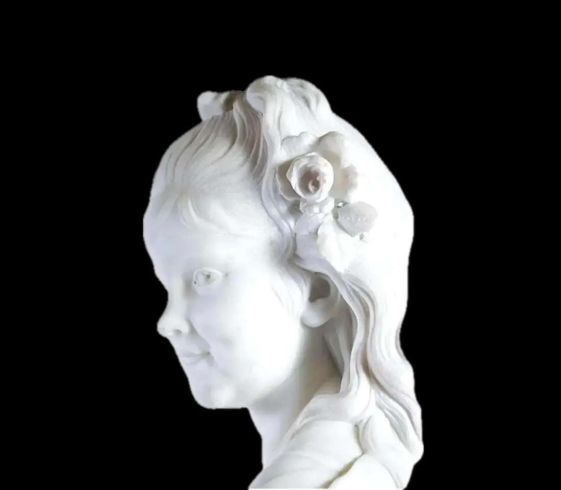 European Marble Bust of a Young Girl - 2