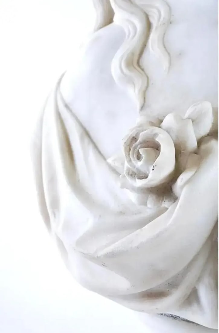 European Marble Bust of a Young Girl - 3