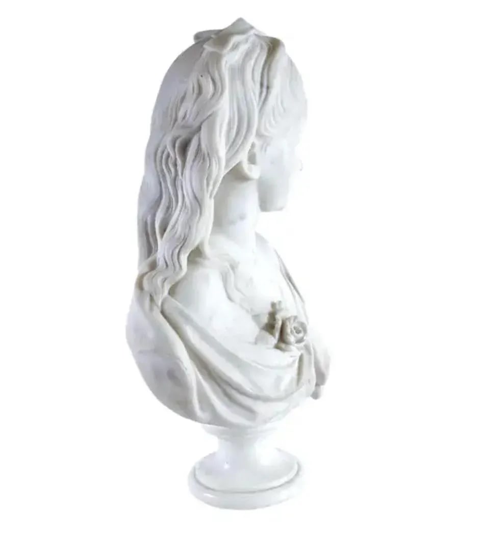European Marble Bust of a Young Girl - 6