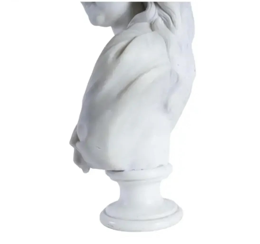 European Marble Bust of a Young Girl - 9