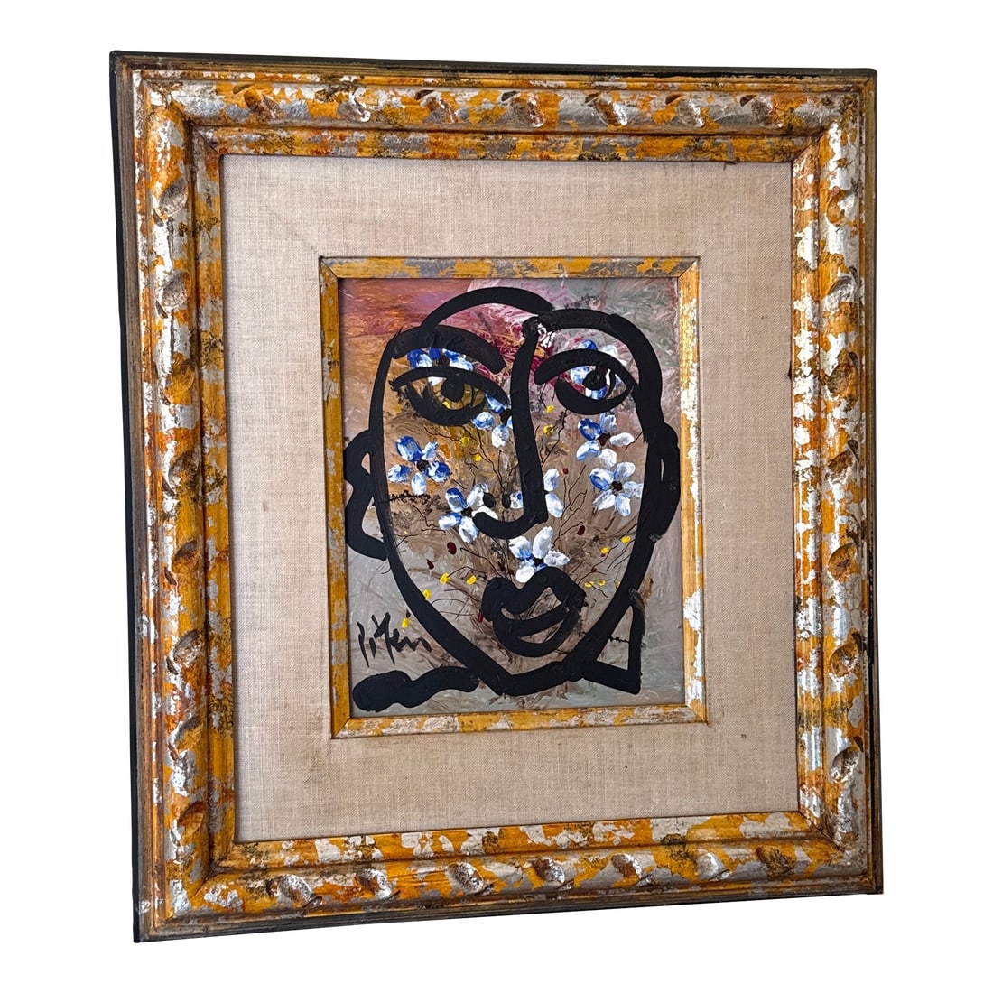 1960s Peter Keil Original Oil Painting on Canvas, Framed: Peter Keil is a German artist that focuses primarily on abstract expressionism. Keil painted with some of the greats including, Andy Warhol, Pablo Picasso and Joan MirÃ³, to name a few. This