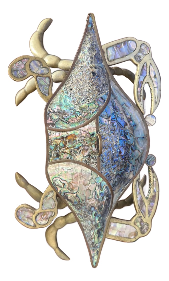 1970s Brass Crab Sculpture Trinket Box (1 of 12)