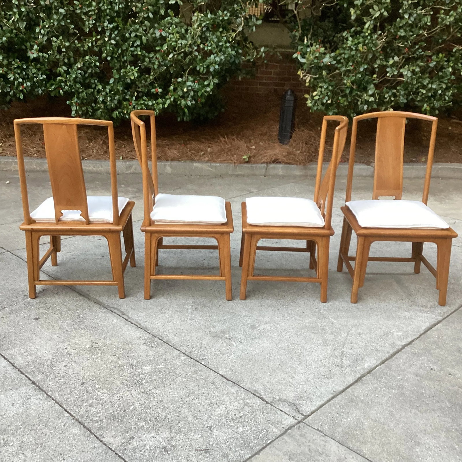 1980s Michael Taylor for Baker Furniture Company Light Finish Far East Collection Dining Chairs - Se - 2