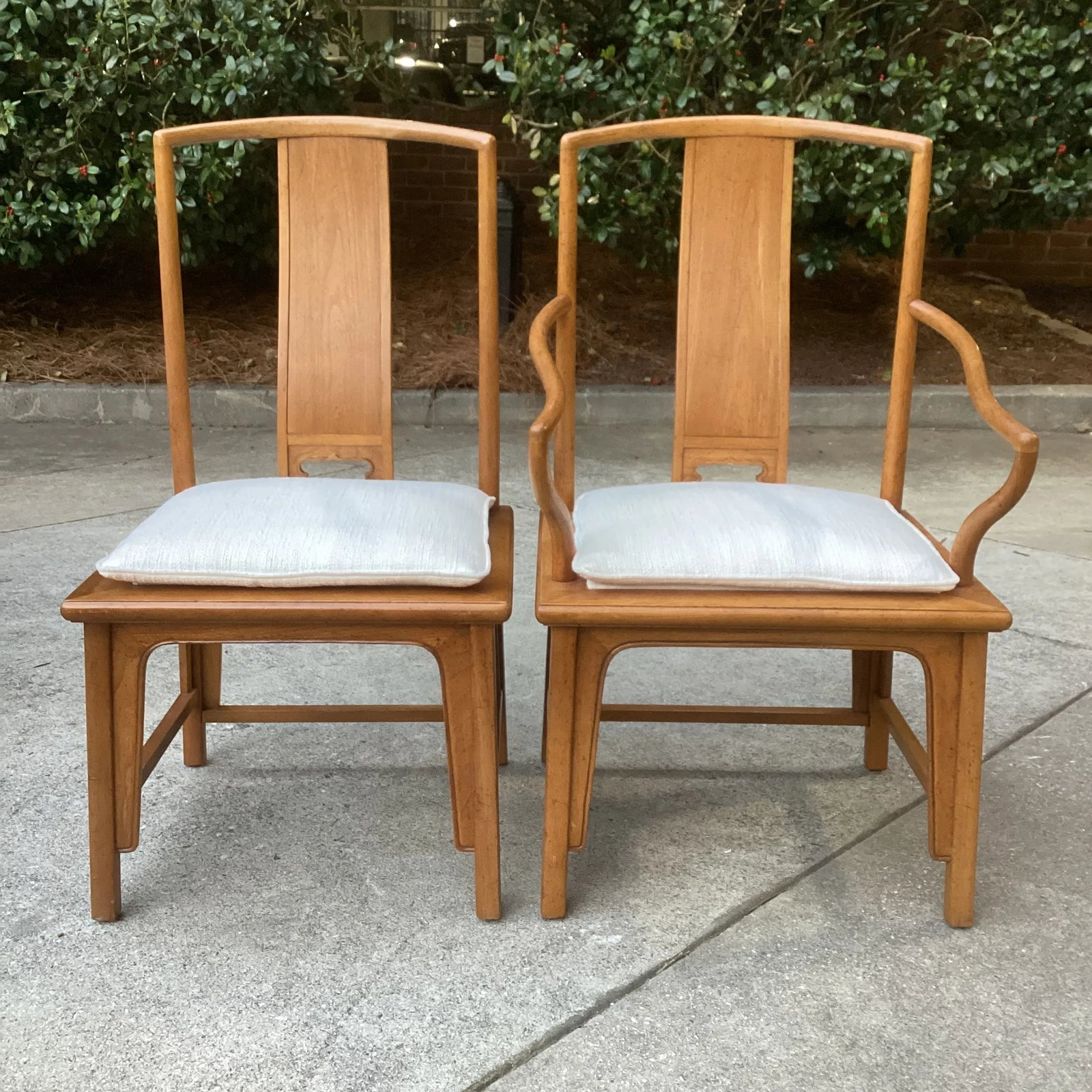 1980s Michael Taylor for Baker Furniture Company Light Finish Far East Collection Dining Chairs - Se - 3